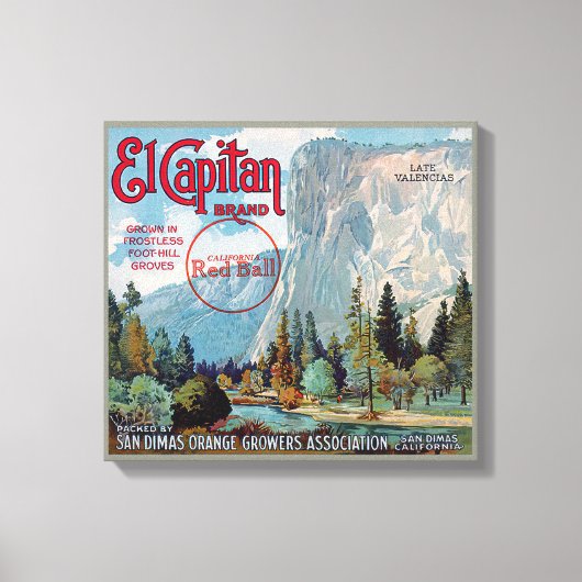 El Capitan merk San Dimas Sinaasappels Fruit Label Canvas Afdruk (Voorkant)
