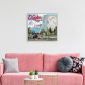 El Capitan merk San Dimas Sinaasappels Fruit Label Canvas Afdruk (Insitu (Woonkamer))