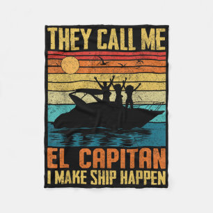 El Capitan Pontoon Kapitein Ik Maak Schepen Gebeur Fleece Deken