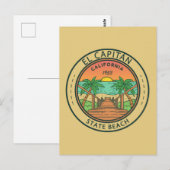 El Capitan State Beach California Circle Badge Briefkaart (Voorkant / Achterkant)
