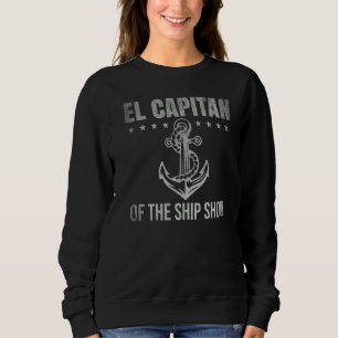 El Capitan Van Het Schip Toont Spaans Zeiler Boot Trui
