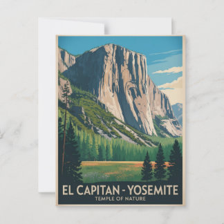 El Capitan Yosemite Vintage Travel Poster Briefkaart