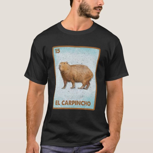 El Carpincho Mexican Capybara Kaart T-shirt (Voorkant)