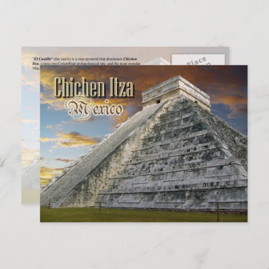 El Castillo in Chichen Itza, Mexico Briefkaart (Voorkant / Achterkant)