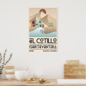 El Cotillo Surf Poster Travel Art with Wave (Cuisine)