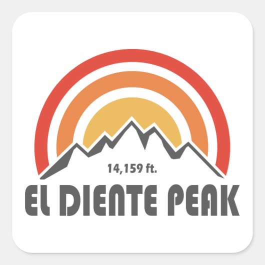 El Diente Peak Vierkante Sticker (Voorkant)