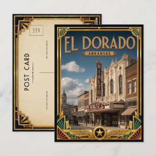 El Dorado Arkansas Vintage Art Deco Gouden Tijdper Briefkaart