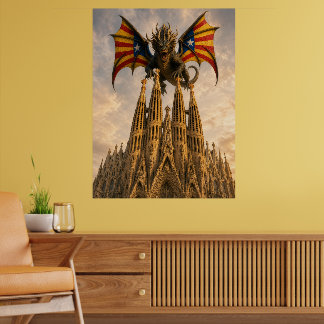 El Drac - Catalaanse Draak Boven Sagrada Familia Poster