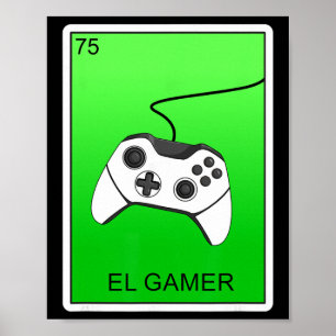 El Gamer Video Gaming Card Mexicaanse Loterijkaart Poster