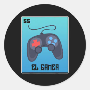 El Gamer Videogames Grappige Mexicaanse Loterij Pa Ronde Sticker