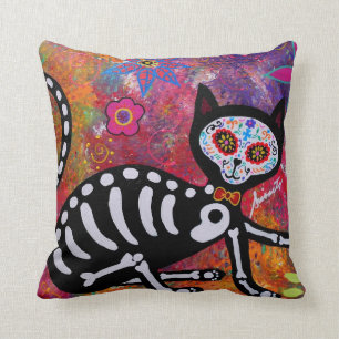 EL GATO CAT DIA DE LOS MUERTOS PILLOW KUSSEN