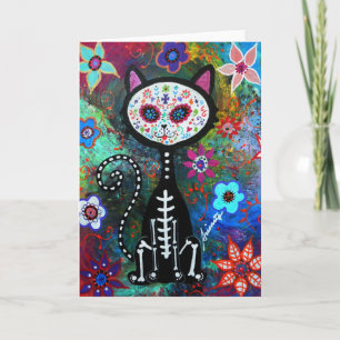 El Gato Cat Dia de los Muertos van Prisarts Kaart