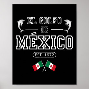 El Golfo De México Dolfijn Est 1672 Mexicaans Poster