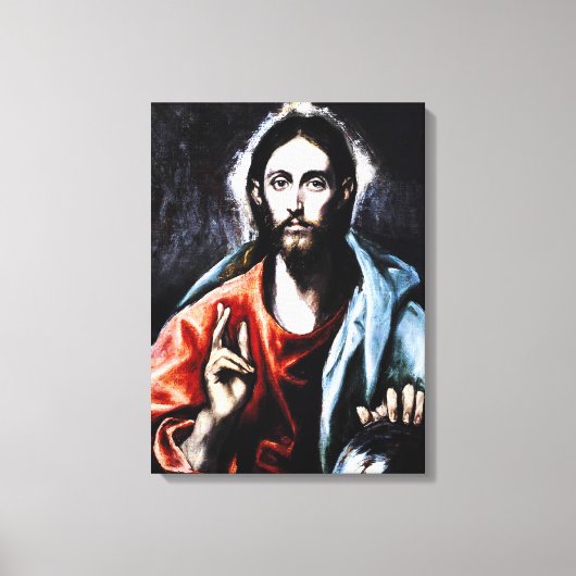 El Greco Christ Bénédiction Toile Envelopper (Recto)