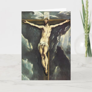 El Greco Christ op het Kruis Wenskaart Feestdagen Kaart