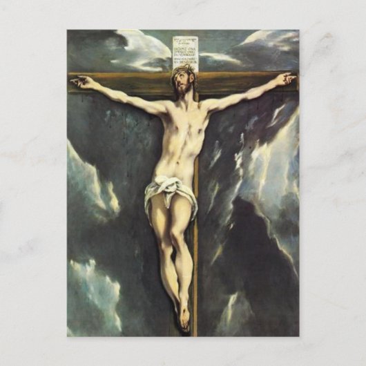El Greco Christ sur la carte postale croisée (Devant)
