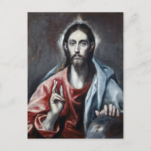 El Greco Christus die de redder van de wereld vers Briefkaart