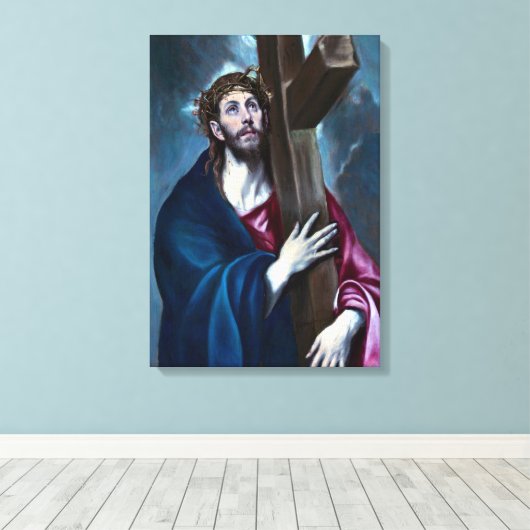 El Greco Christus die het kruis draagt Canvas Afdruk (Insitu (Houten vloer))