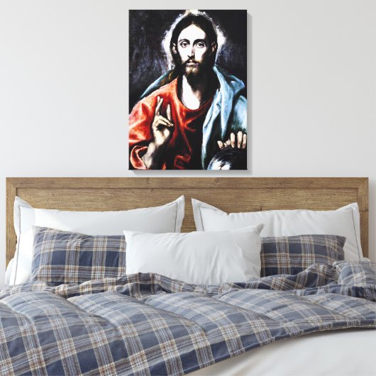 El Greco Christus Zegen Canvas Wrap (Insitu (Slaapkamer))
