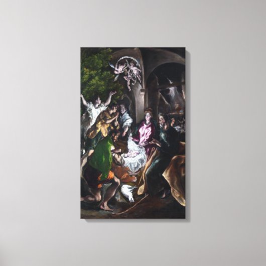 El Greco De Aanbidding van de Herders Canvas Afdruk (Voorkant)
