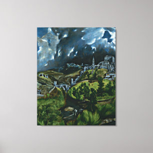 El Greco - Gezicht op Toledo Canvas Afdruk
