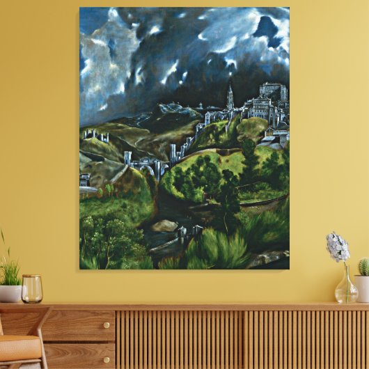 El Greco - Gezicht op Toledo Canvas Afdruk (Insitu (Woonkamer))