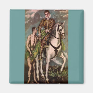 El Greco's Saint Martin en de Beggar, ongeveer 160 Magneet