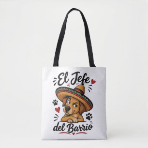 El Jefe del Barrio Grappige Hond in Sombrero Draagtas