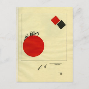 El Lissitzky - Vliegen naar aarde op afstand Briefkaart
