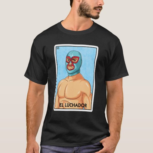 El Luchador Mexican Card Game Lucha Libre Mexican T-shirt (Voorkant)