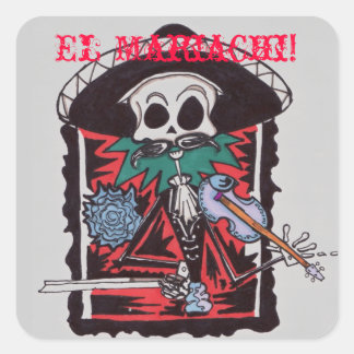 El Mariachi. Vierkante Sticker