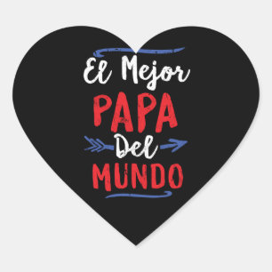 El Mejor Papa Del Mundo Pap vaderdag Hart Sticker