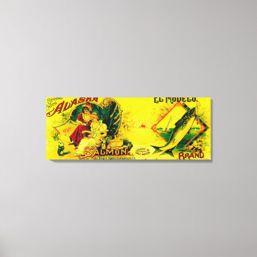 El Modelo Salmon Can LabelKarluk, AK Canvas Afdruk (Voorkant)