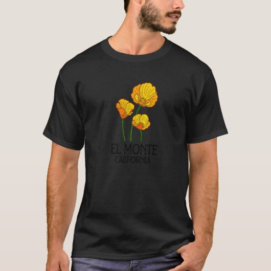 El Monte California, Poppy Flower State City T-shirt (Voorkant)