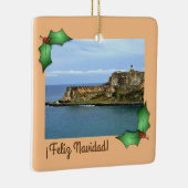 El Morro Guarding San Juan Bay Custom Keramisch Ornament (Rechts)