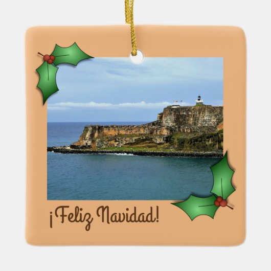El Morro Guarding San Juan Bay Custom Keramisch Ornament (Voorkant)