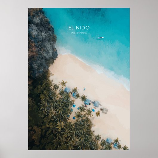 El Nido, de Filippijnse reisillustratie Poster (Voorkant)