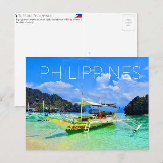 El Nido, Philippines Carte Postale de Voyage (Devant / Derrière)