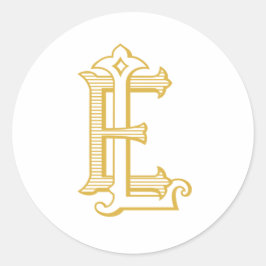 EL of LE Monogram  antiek sticker in goud