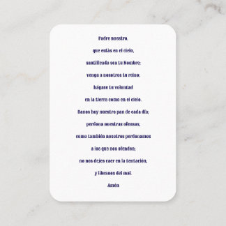 El Padre Nuestro Prayer Card – Spanish Our Father Plaatskaartje