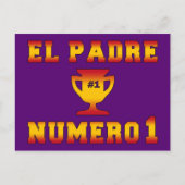 El Padre Número 1 #1 Papa in Spaans Vaderdag Briefkaart (Voorkant)