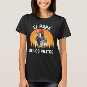 El Papa de lo pollitos grappig Spaans Dia d T-shirt