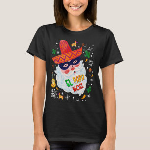 El Papa Noel Mexicaanse kerstman Sombrero Santa T-shirt