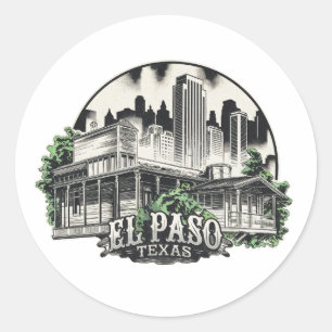 El Paso City Texas, Verenigde Staten Ronde Sticker