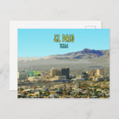 El Paso Downtown Mountain Texas  Briefkaart (Voorkant / Achterkant)