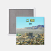 El Paso Downtown Mountain Texas  Magneet (Voorkant / Achterkant)