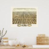 El Paso, IL Panorama Kaart - 1869 Poster (Keuken)