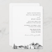 El Paso Mariage Elégante Skyline Invitation (Devant / Derrière)
