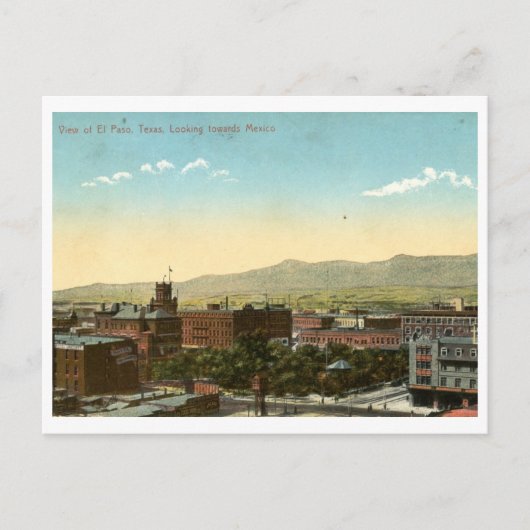 El Paso, Texas 1909 Briefkaart (Voorkant)