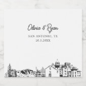 El Paso Texas Bruiloft Champagne Label Sparkling Wijnetiket (Enkel label)